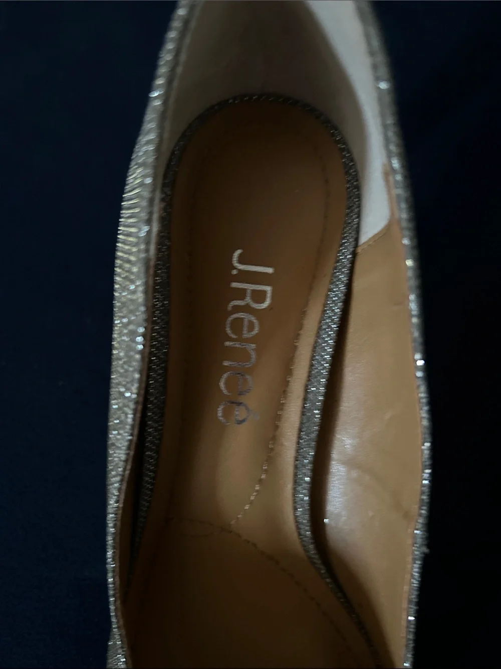 J.Renee Silver Pointed-Toe Heels with Beaded Brooch